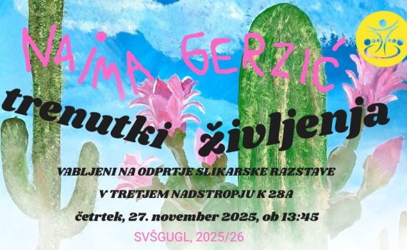 VABLJENI NA ODPRTJE SLIKARSKE RAZSTAVE V TRETJEM NADSTROPJU K 28A cetrtek 27. november 2025 ob 1345